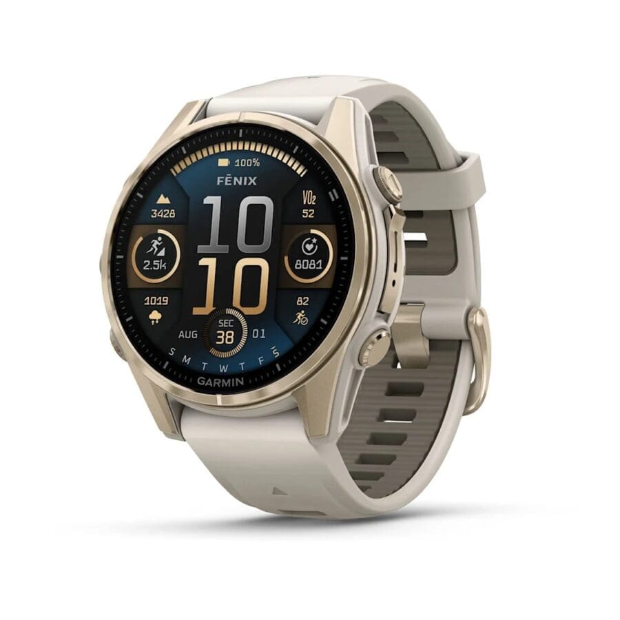 Reloj Garmin Fenix 8 43mm AMOLED Sapphire Dorado claro