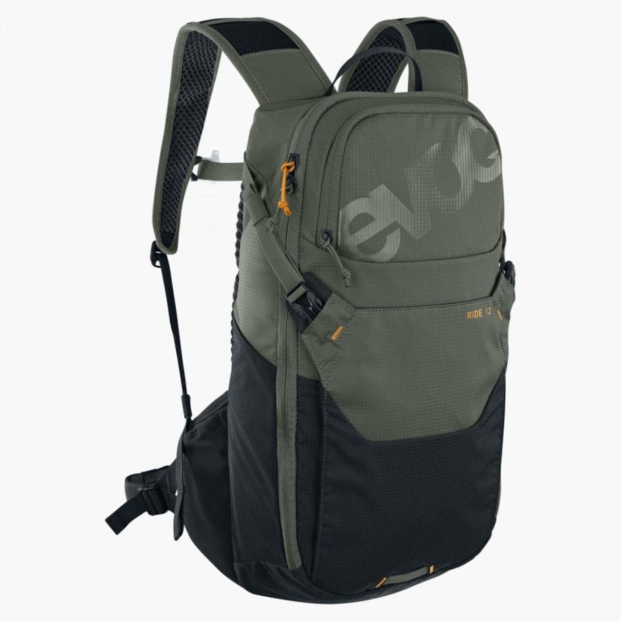 Mochila EVOC Ride 12 + bolsa de hidratacion 2LT Dark Olive – Black