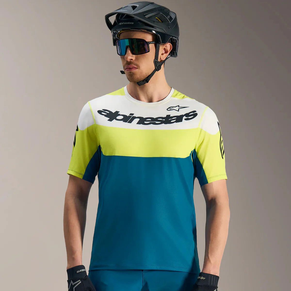 Jersey A-Dura Race Azul/Verde - Manga Corta