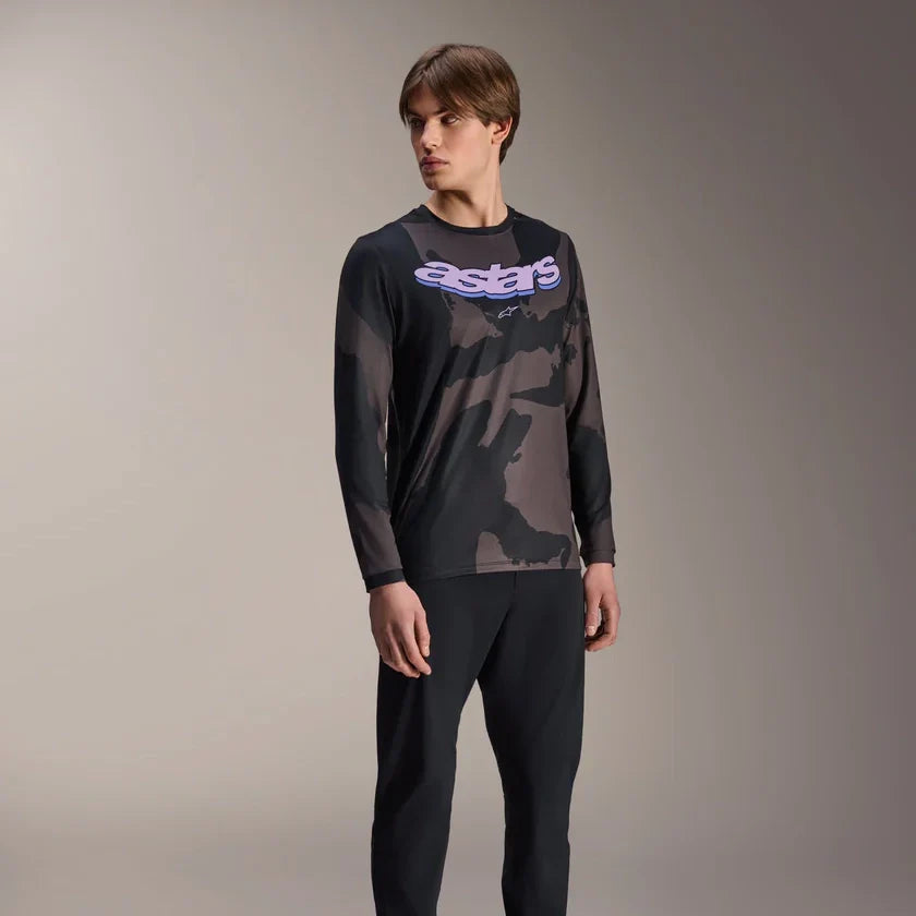 Jersey A-Dura Hollow Camo Negro - Manga Larga