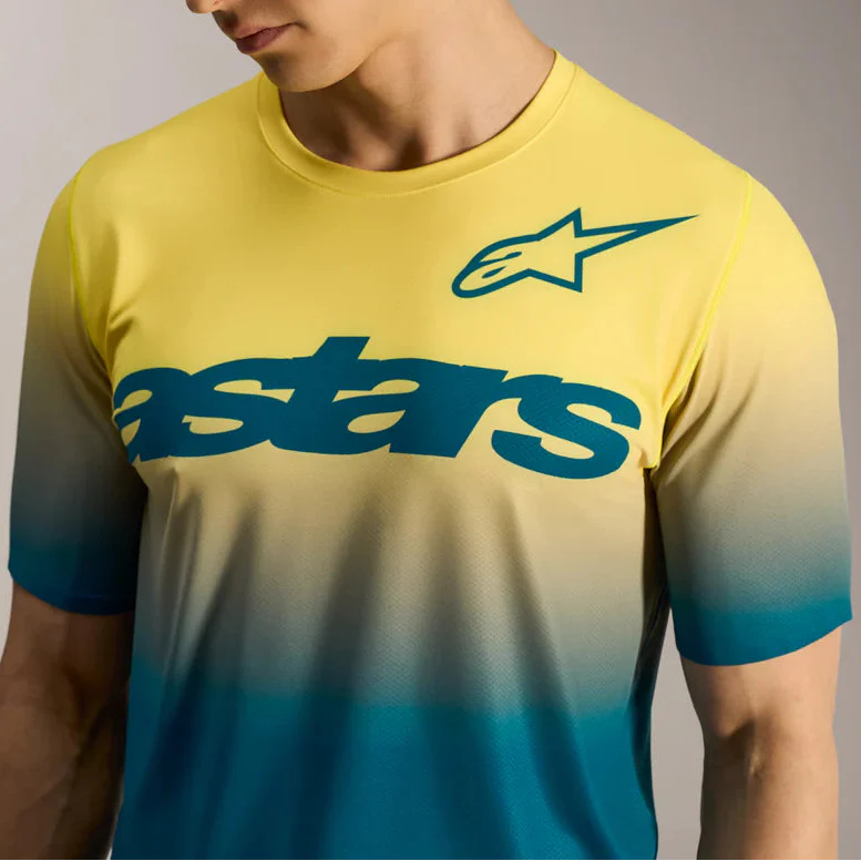 Jersey A-Dura Astars 2.0 Azul/Amarillo Fluo - Manga Corta