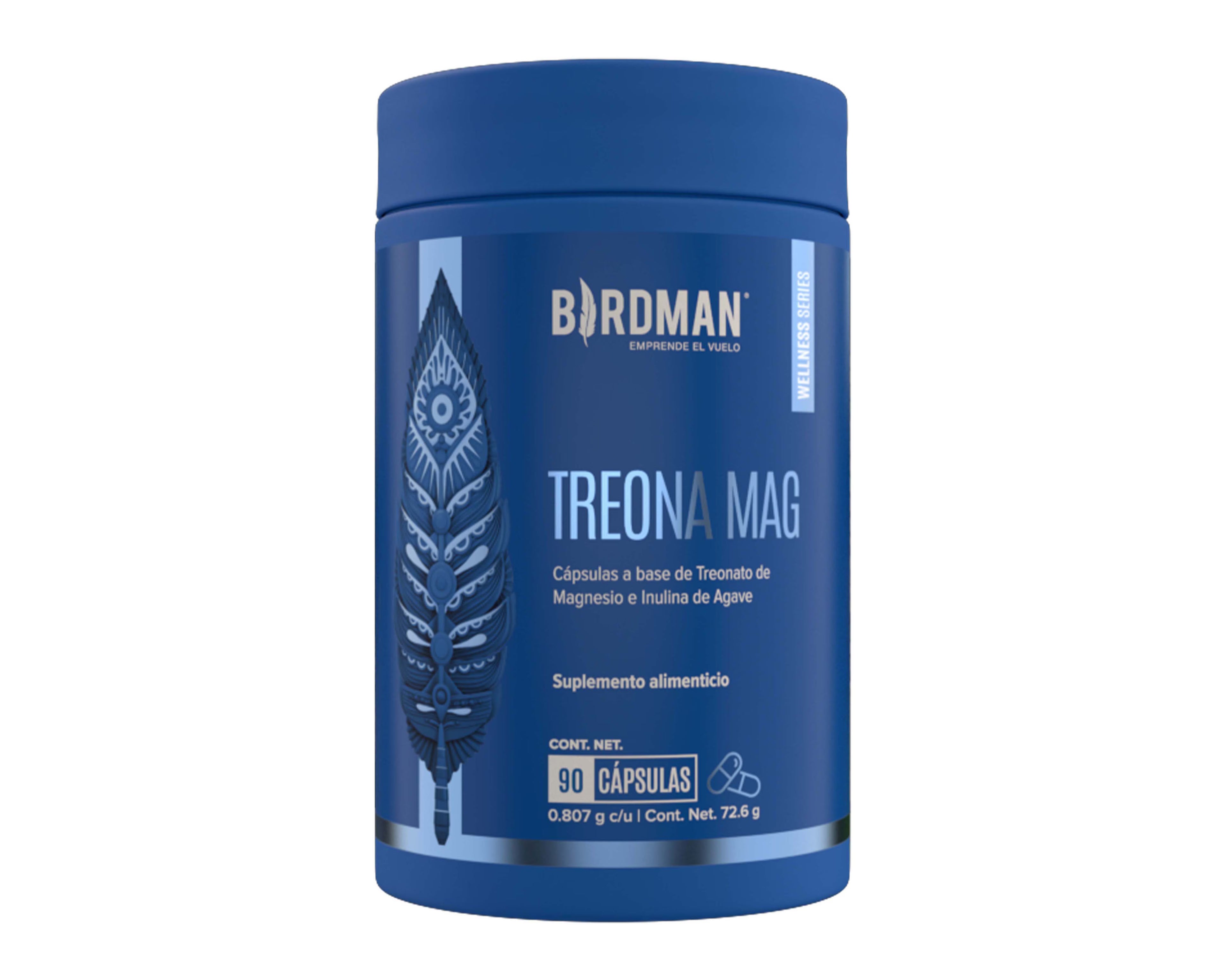 Birdman Treona Mag Bote 90 Cápsulas - Treonato de Magnesio