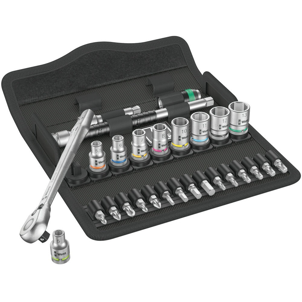 Juego de matraca Zyklop 1/4", Métrico de 28 piezas