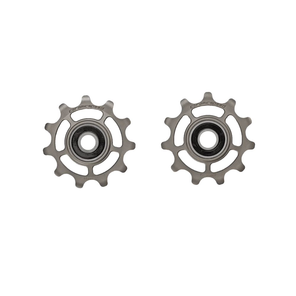 Ruedas de Polea Ceramicspeed Pulley Wheel Alloy Shimano 12s Titanium Negro
