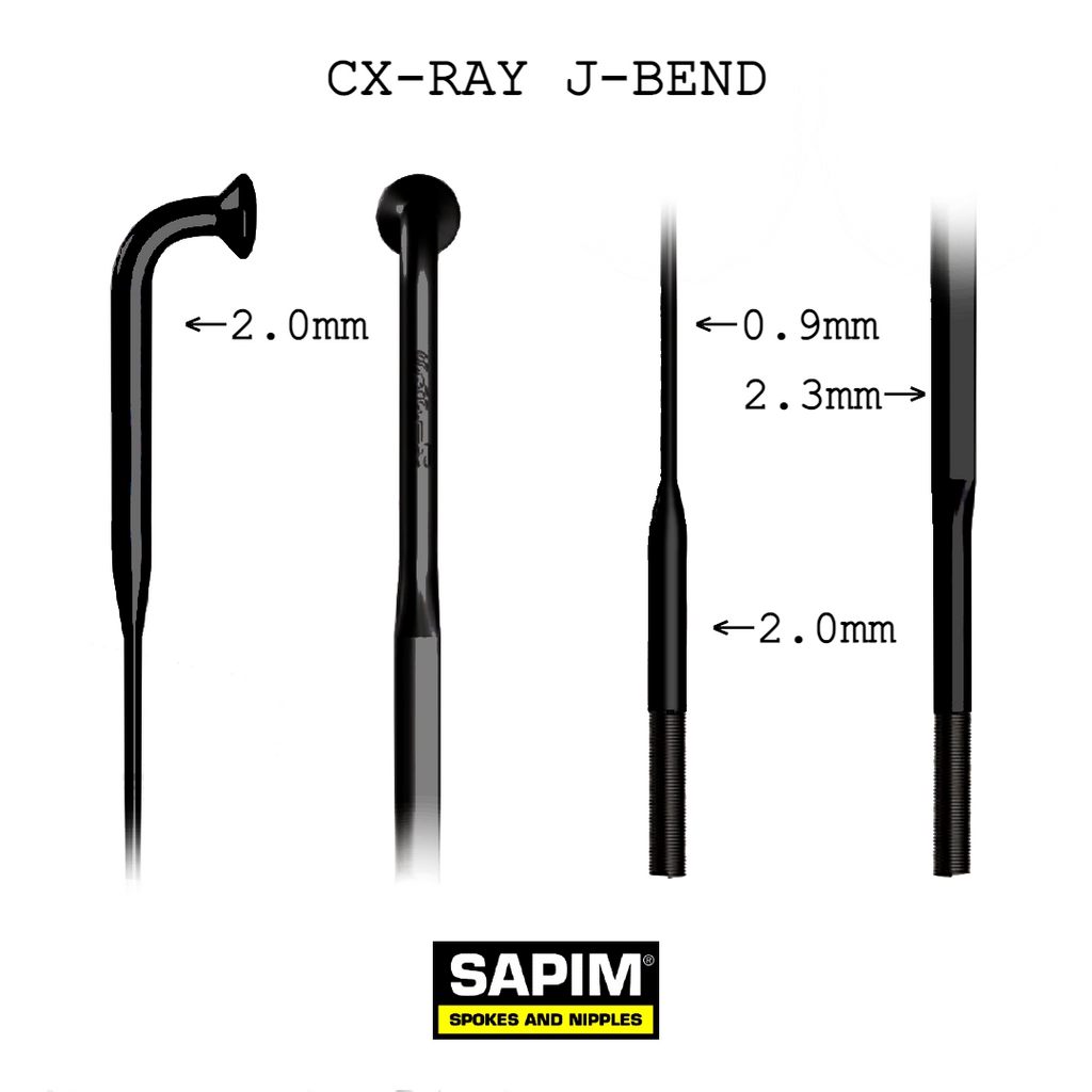 RAYO SAPIM CX-RAY "J" NEGRO 310MM SIN ROSCA