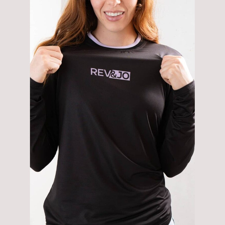 Jersey Lila Negro Mujer