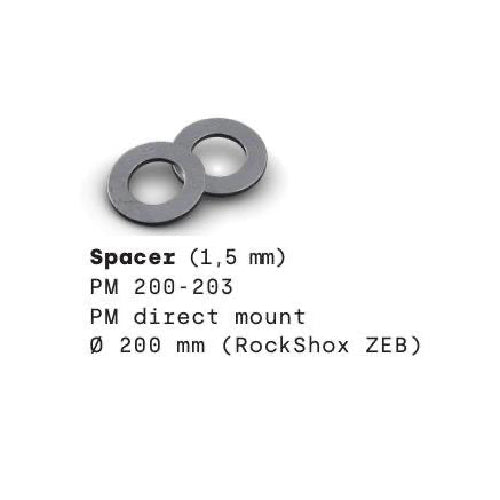 Adaptador QM 1.5 · Espaciador 1.5mm PM 200-203