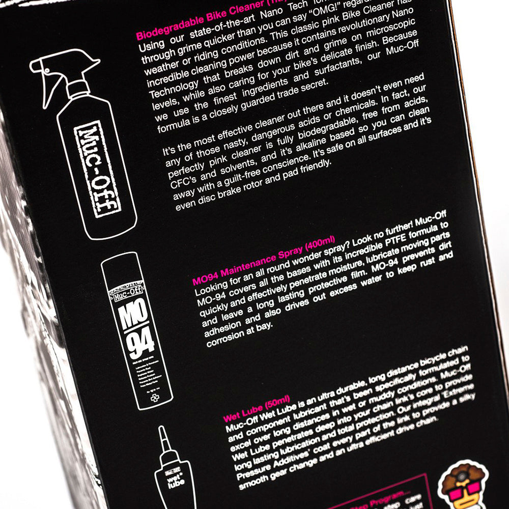 Muc-Off Kit Limpia Protege y Lubrica (Humedo)