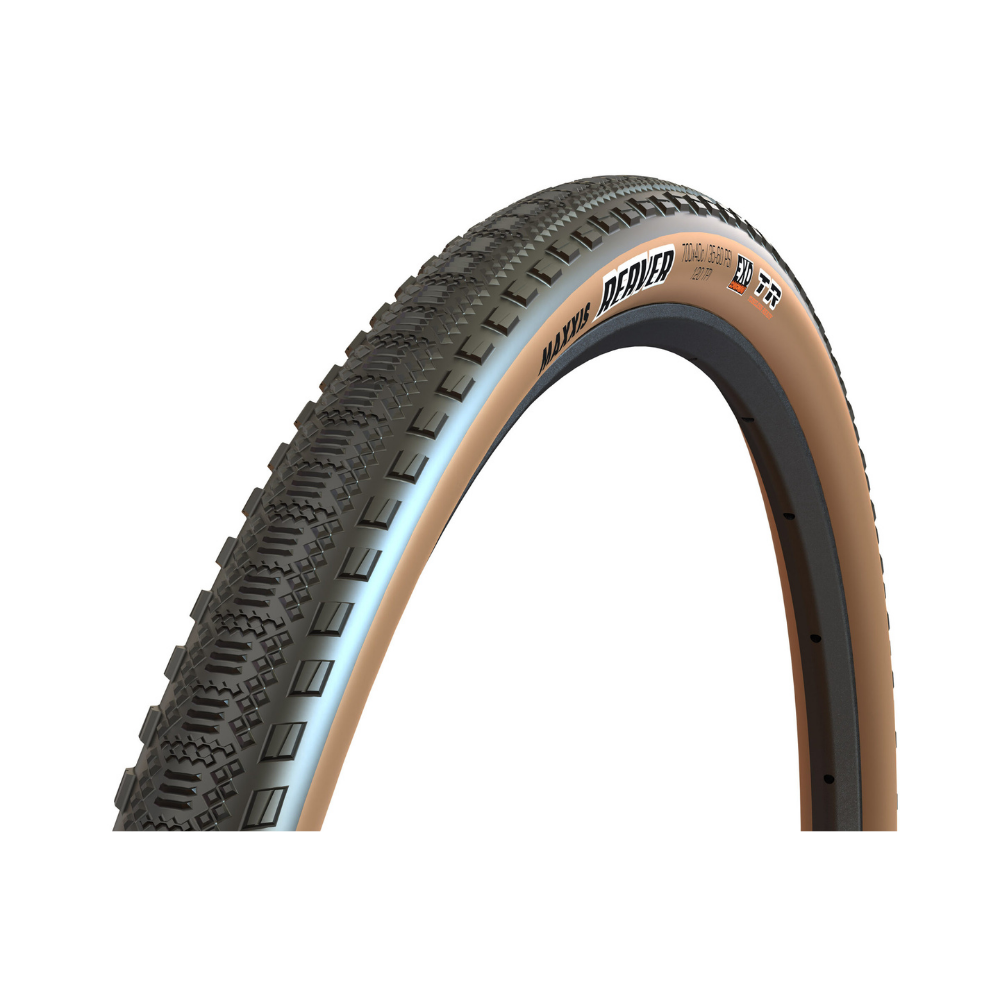 Llanta Maxxis Reaver – 700x45C / Plegable / Café / 120 TPI / 60 Psi / Tubeless / Hypr-X / EXO