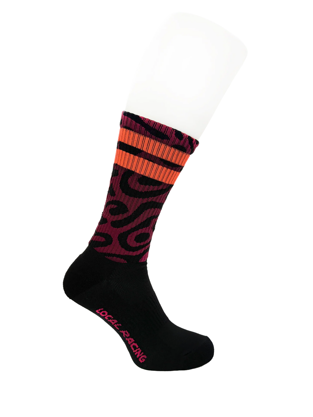 Calcetas MTB Local Racing Rider Socks Raw Rojo Vino/Naranja