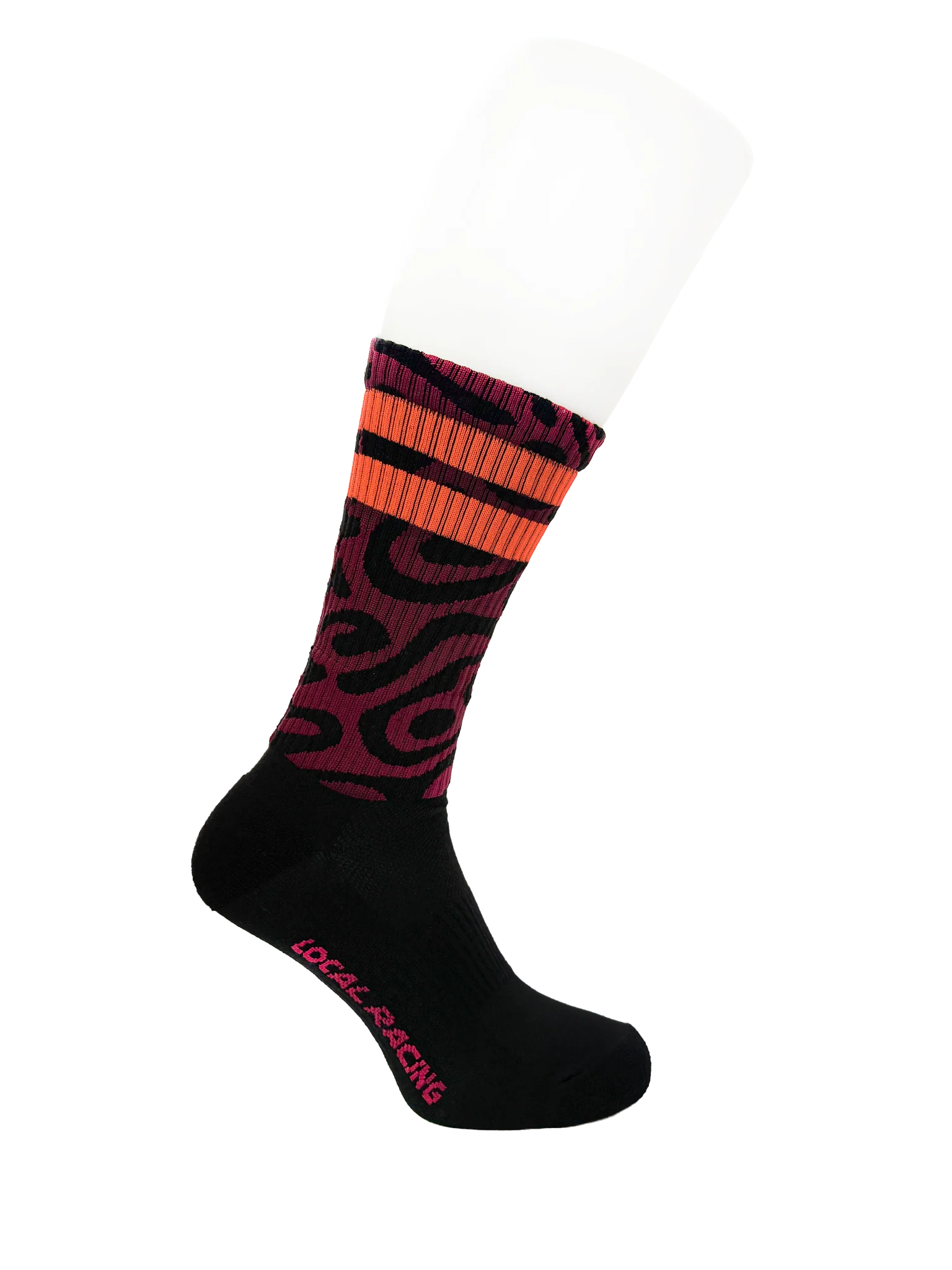 Calcetas MTB Local Racing Rider Socks Raw Rojo Vino/Naranja