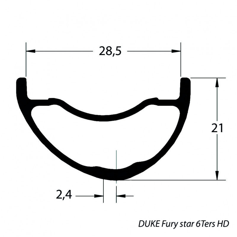 DUKE Aro Fury Star HD 28 :: 27.5" 32H Asimétrico Aluminio