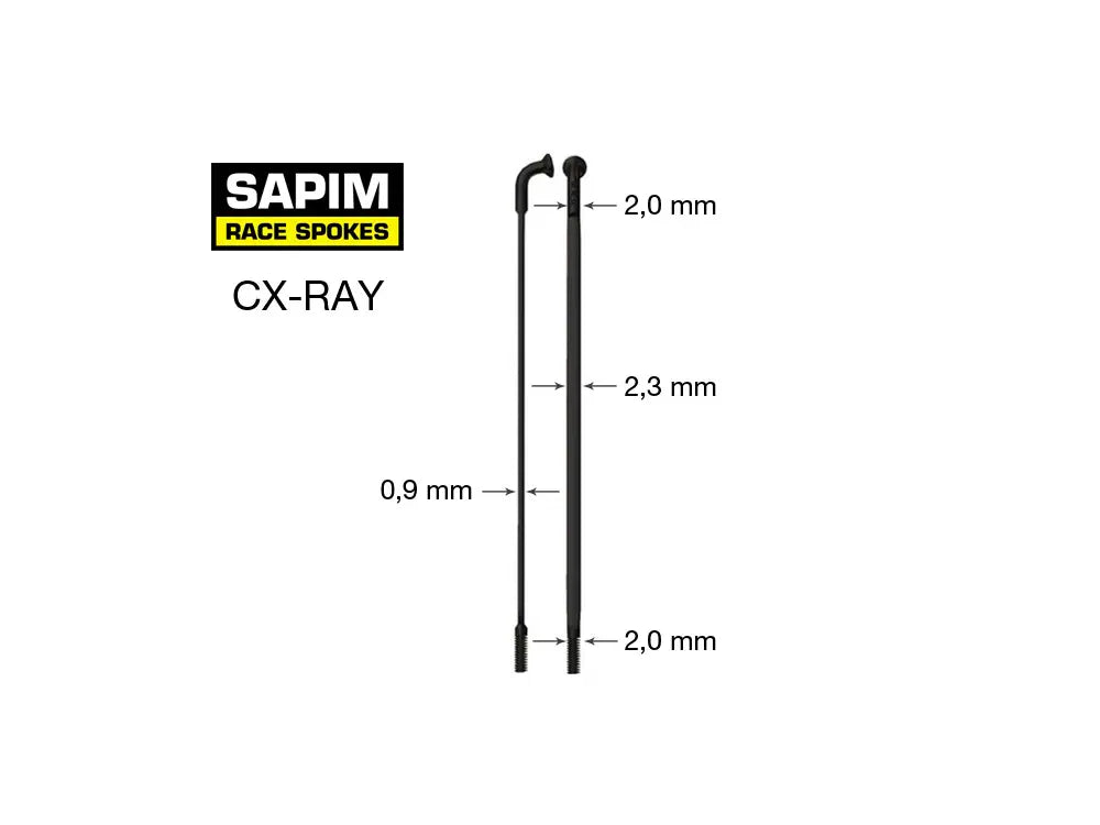RAYO SAPIM CX-RAY "J" NEGRO 310MM SIN ROSCA