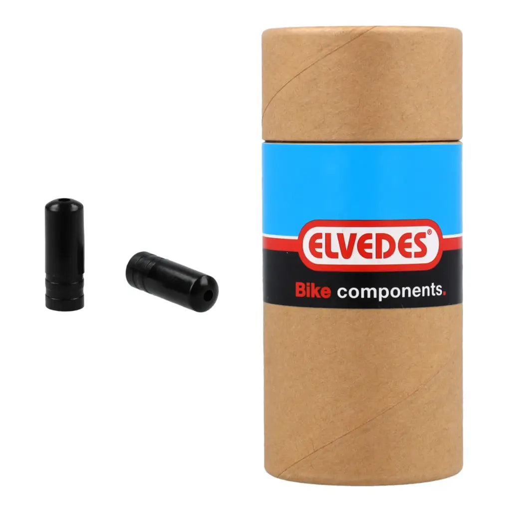 SET FERULAS "END CAPS" ELVEDES | 100 PIEZAS | Ø4.3mm EN NYLON COLOR NEGRO