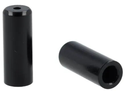 50 FERULAS "END CAPS" ø3.3mm DIAMETRO INTERIOR (ø4.05mm DIAMETRO EXTERIOR) x12mm ALUMINIO NEGRO