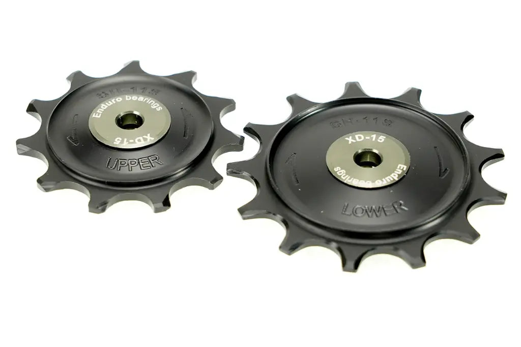 BKCJ-0351 - POLEAS DE CAMBIO DE 11/13 DIENTES, BALERO HÍBRIDO CERÁMICO XD15, DELRIN MECANIZADO PARA DESVIADORES SHIMANO GRX DE 11 VELOCIDADES (ORIFICIO PARA TORNILLO DE 5 MM) - NEGRO