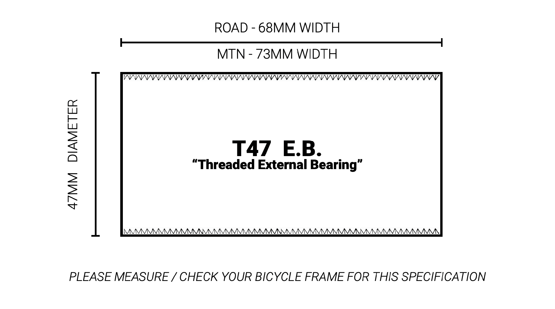TAZA DE CENTRO PRAXIS M30-THRU - T47 EXTERNAL BEARING 68 RUTA | 73MM MTB