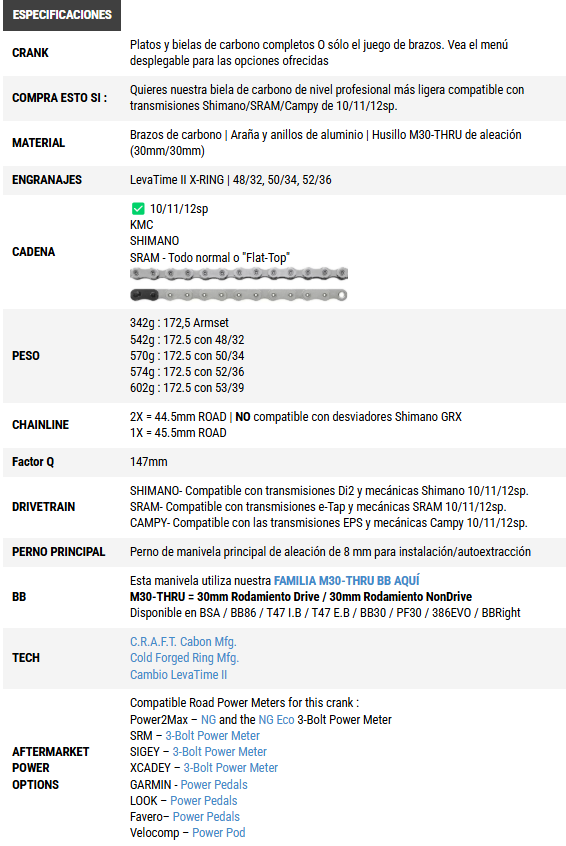 Par de Bielas Praxis Doon Set | Pro Road | Carbon