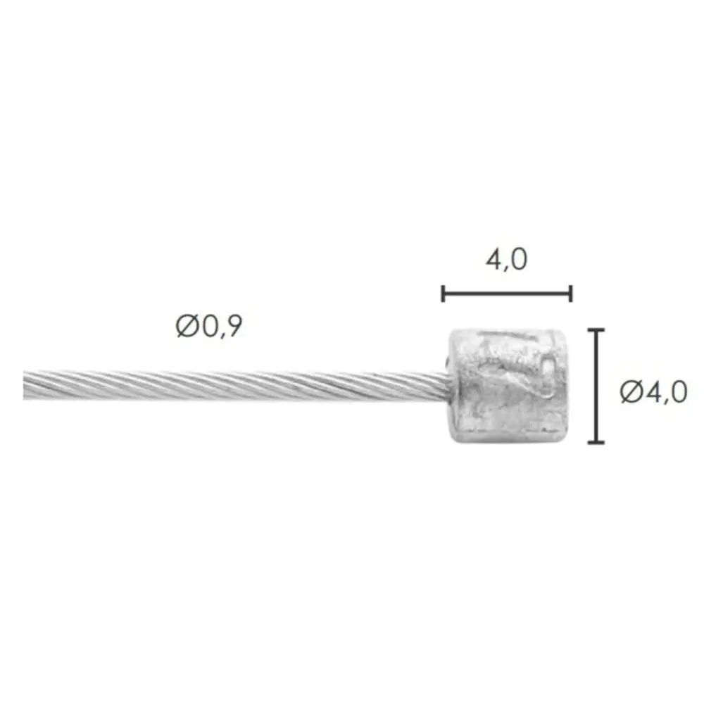 50 CABLES INTERNOS DE CAMBIO ACERO INOXIDABLE ø0,9 mm CON CABEZAL N ø4×4 X 2,5 Metros DE LONGITUD