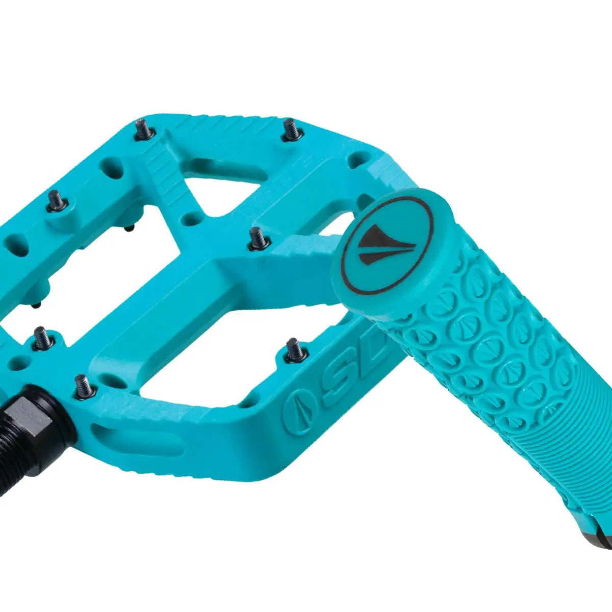 Pedal SDG con Grip 33mm Turquesa