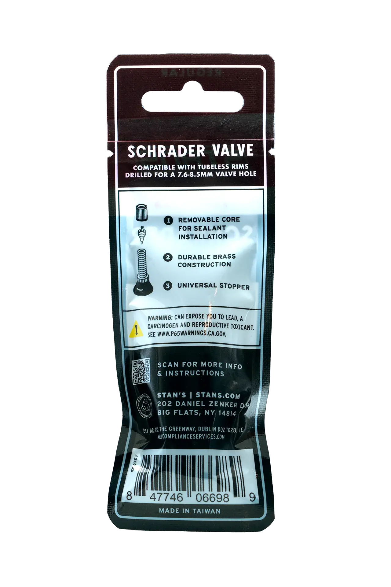 VALVULA STAN'S V/A SCHRADER LATON